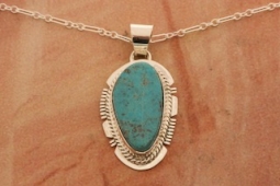 Genuine Kingman Turquoise Sterling Silver Pendant
